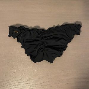 Black Victoria Secret Rushed Bikini Bottoms